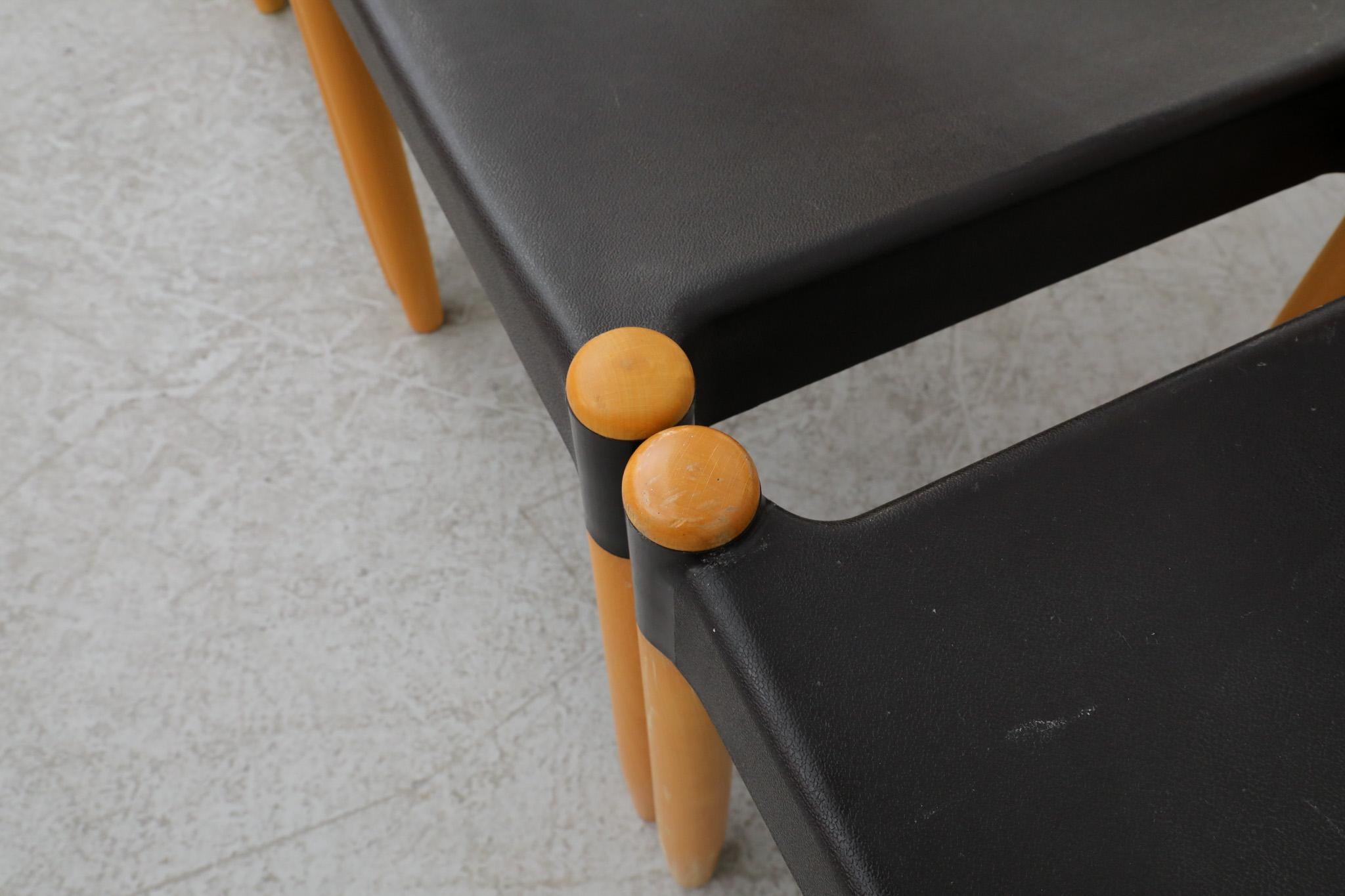 Mid-Century Black & Birch 'Strax' Stacking Chairs by Hartmut Lohmeyer for Casala For Sale 10