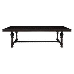 Casals dining table-Portuguese influence from 18th C. Turned legs & carved apron