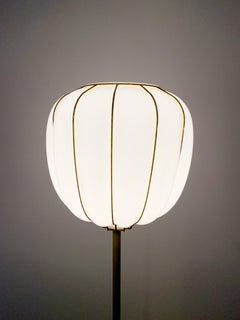 Casamance Floor Lamp with a Mouth-Blown Glass in a Brass Cage