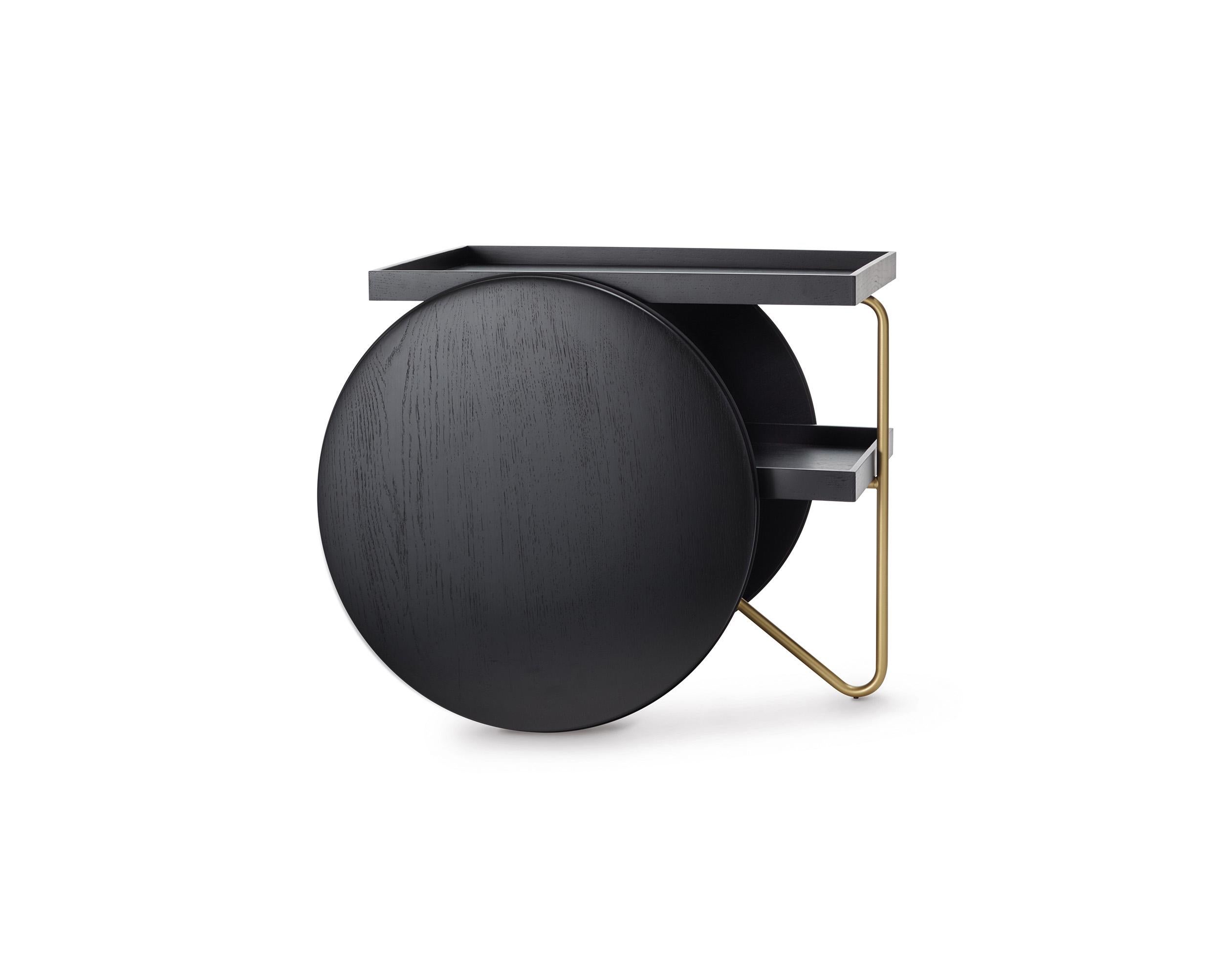 XXIe siècle et contemporain Table d'appoint Casamania CHARIOT en noir par GamFratesi en vente