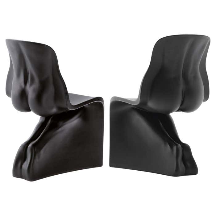 Casamania HIM&HER Set of two Matt Chairs in Black by Fabio Novembre Casamania HIM&HER Set of two Matt Chairs in Black by Fabio Novembre
