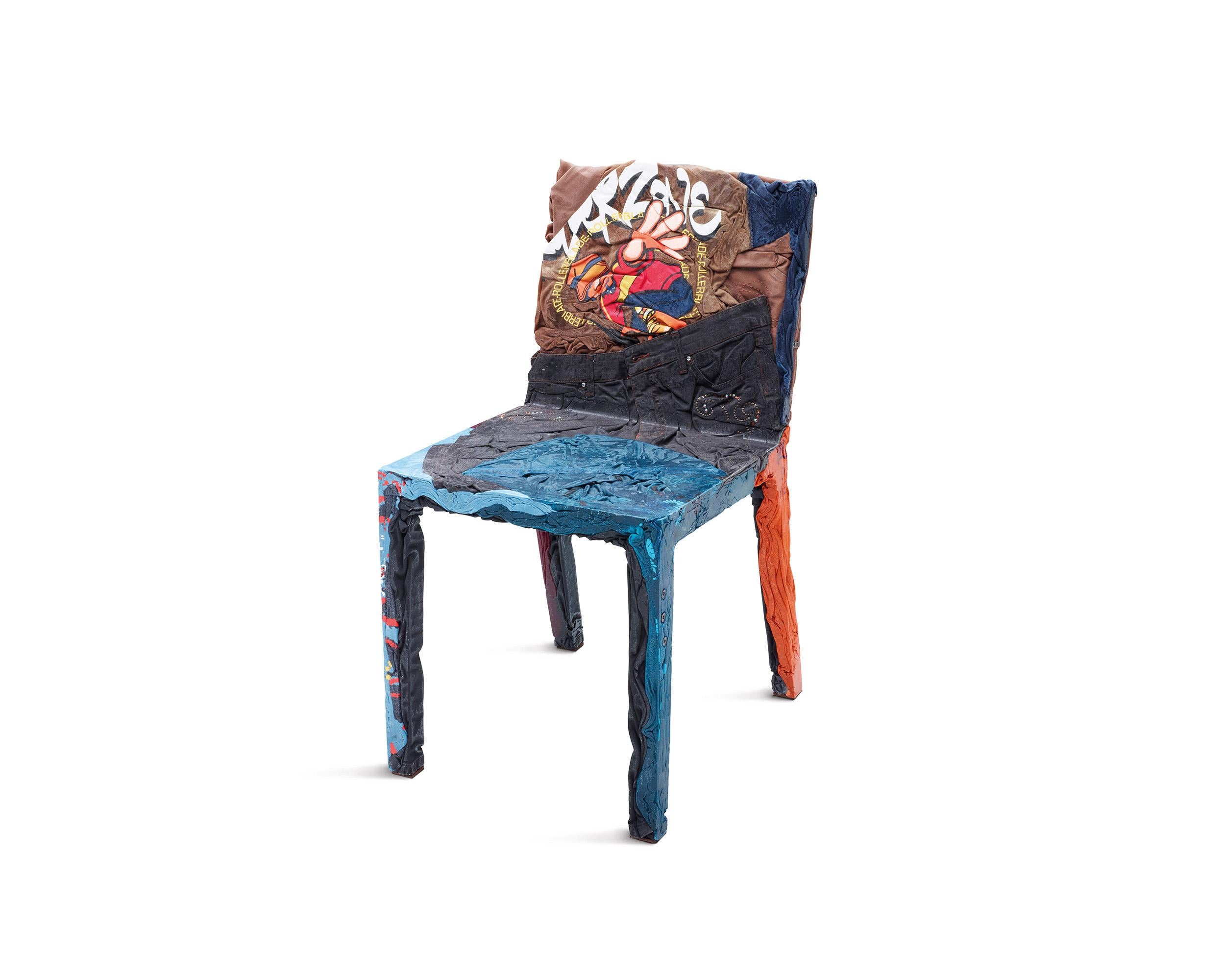 Contemporary Casamania REMEMBERME Chair in Jeans by Tobias Juretzek For Sale