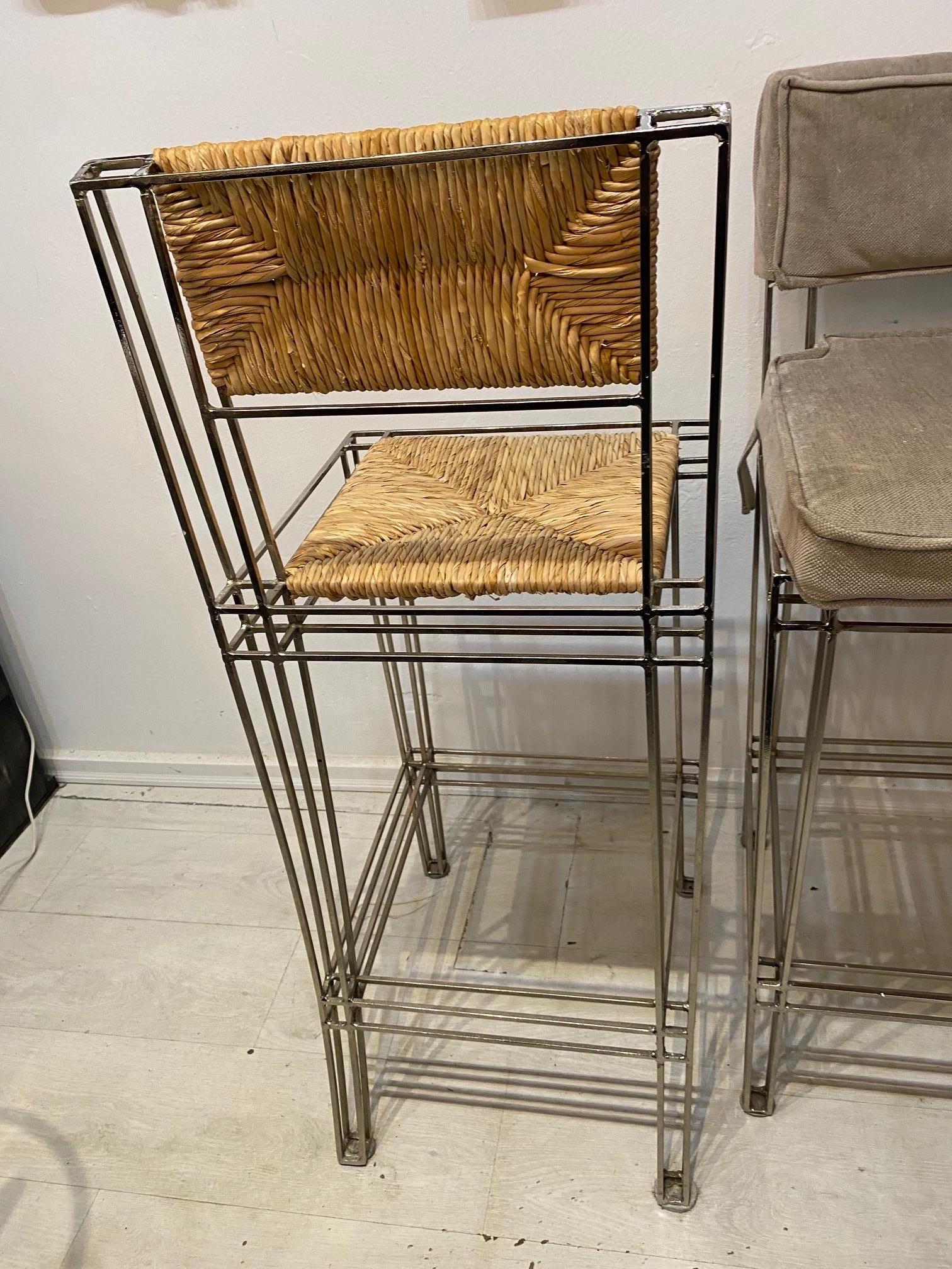Late 20th Century Casamidy Nickel Plated Barstools 8 Available  For Sale
