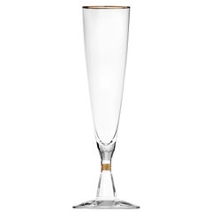 Casanova Champagne Crystal Flute with 24-Karat Gold Decor, 8.11 oz