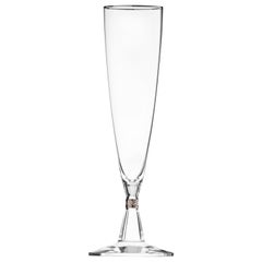 Casanova Champagne Crystal Flute with Platinum Decor, 8.11 oz