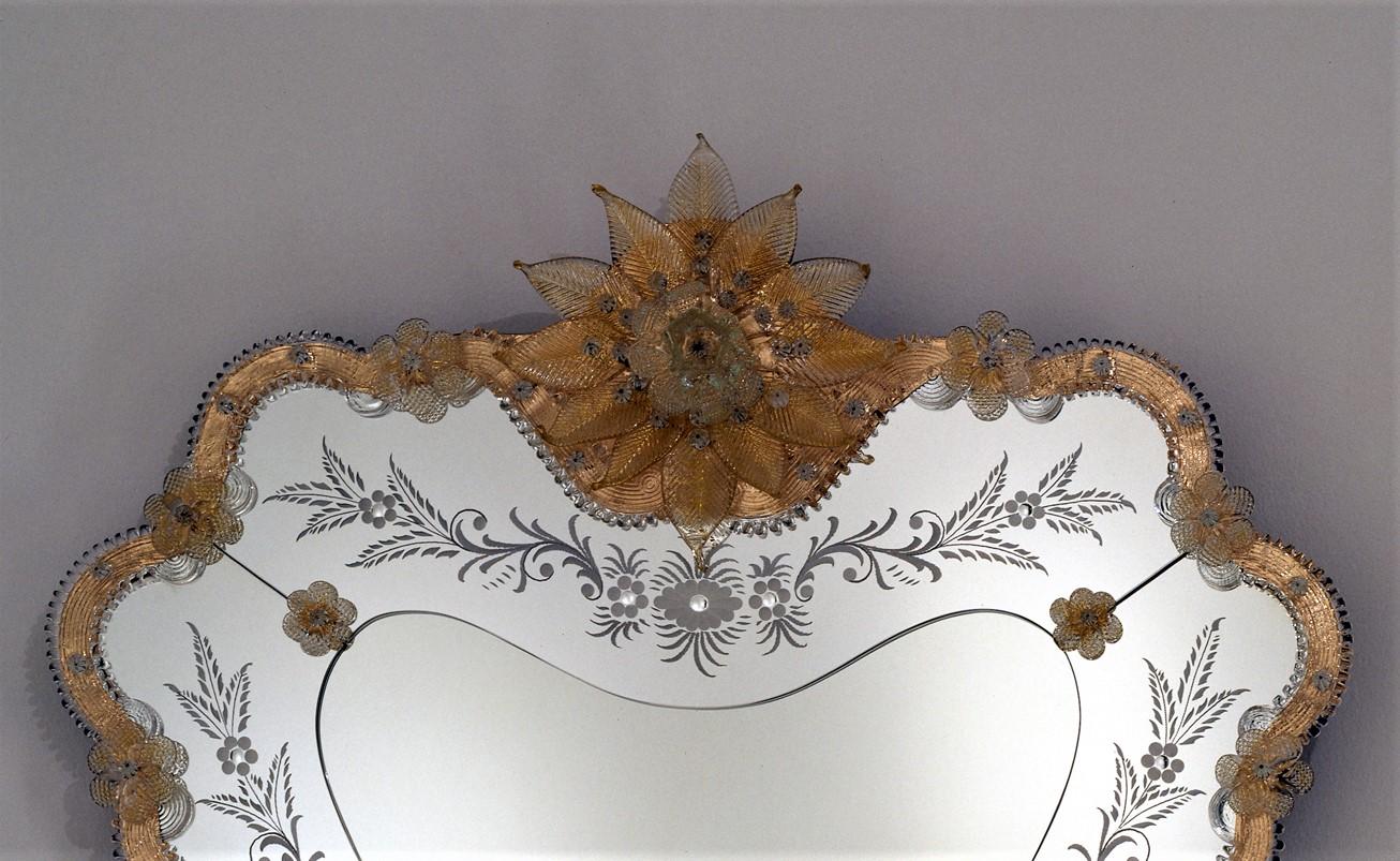 Miroir en verre de Murano de style vénitien 