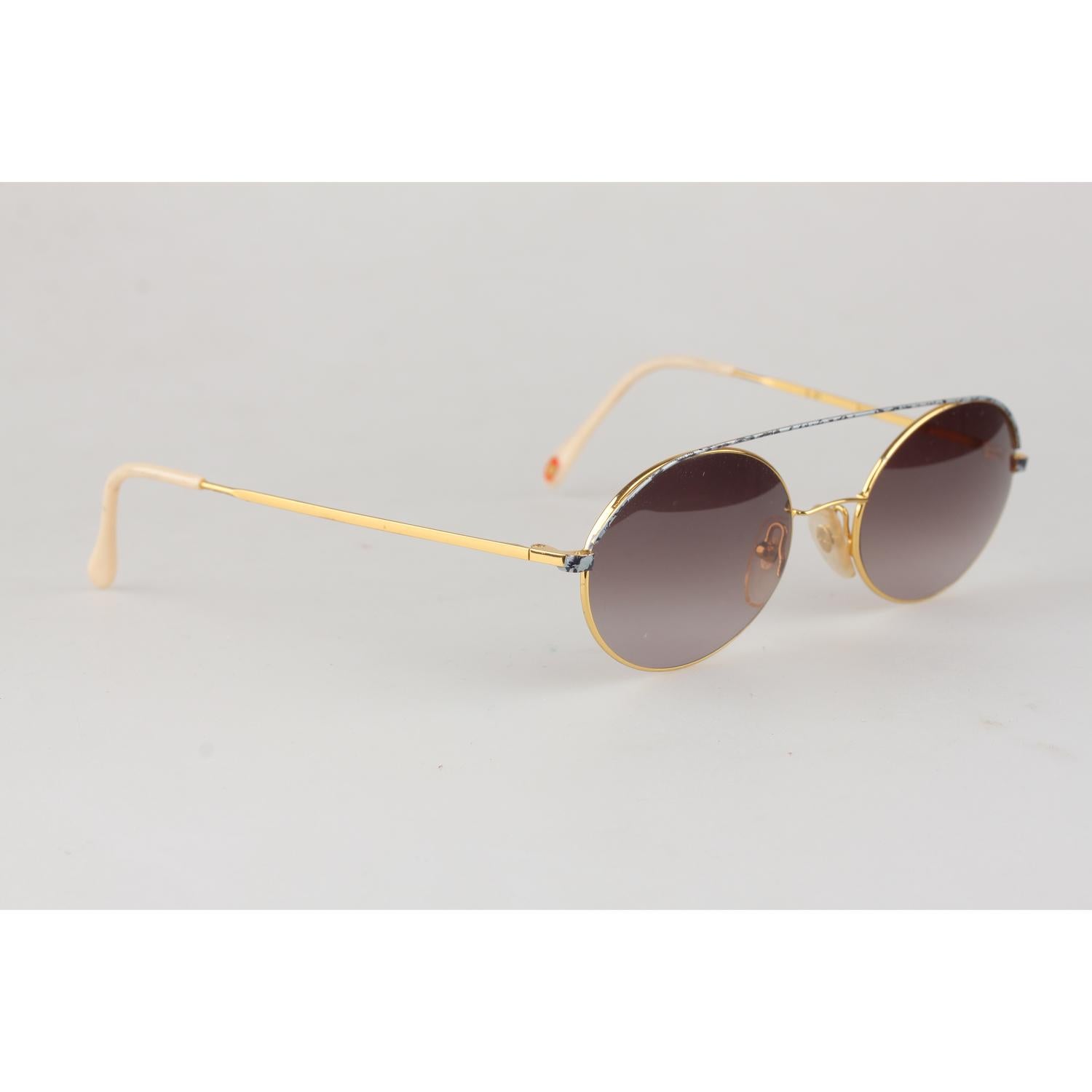 Gray Casanova Vintage 24K Gold Plated Sunglasses Mod AC2 52mm New Old Stock