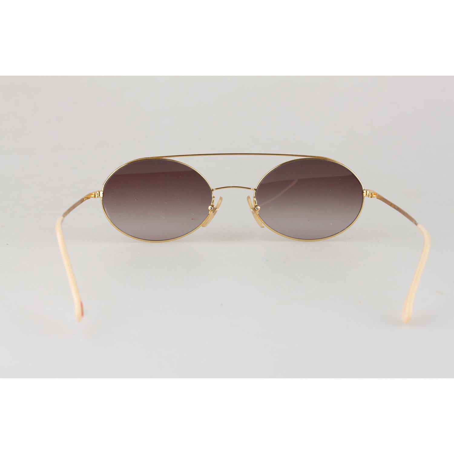 Casanova Vintage 24K Gold Plated Sunglasses Mod AC2 52mm New Old Stock In New Condition In Rome, Rome