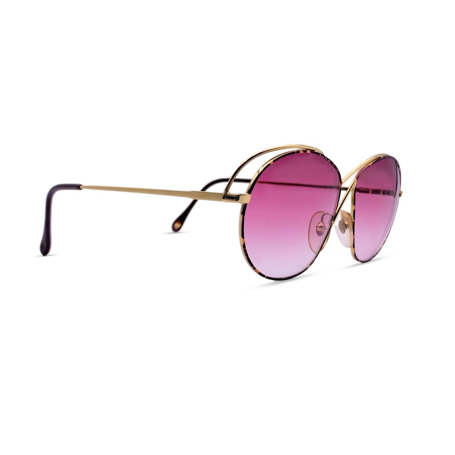 Casanova Vintage Pink Gold Plated Sunglasses C 02 56/20 130mm In Excellent Condition For Sale In Rome, Rome