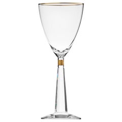 Casanova Water Crystal Goblet with Gold Decor, 12.17 oz