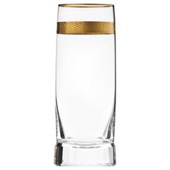 Casanova Water Crystal Tumbler with Gold Decor, 15.21 oz