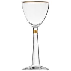 Casanova White Wine Crystal Goblet with Gold Decor, 7.43 oz