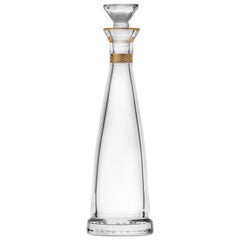 Casanova Wine Decanter Lead-Free Crystal Clear with Gold Decor, 1 qt.
