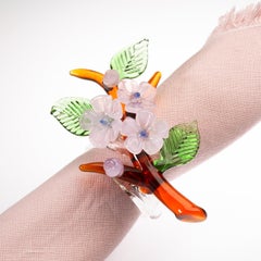 Casarialto Set of 6 Jardin Fleuri Colored Glass Napkin Rings