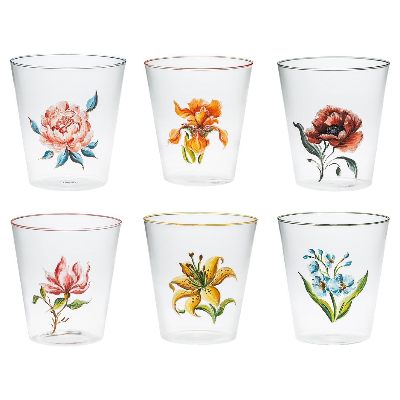 Casarialto Set of 6 Jardin Fleuri Glass Tumblers