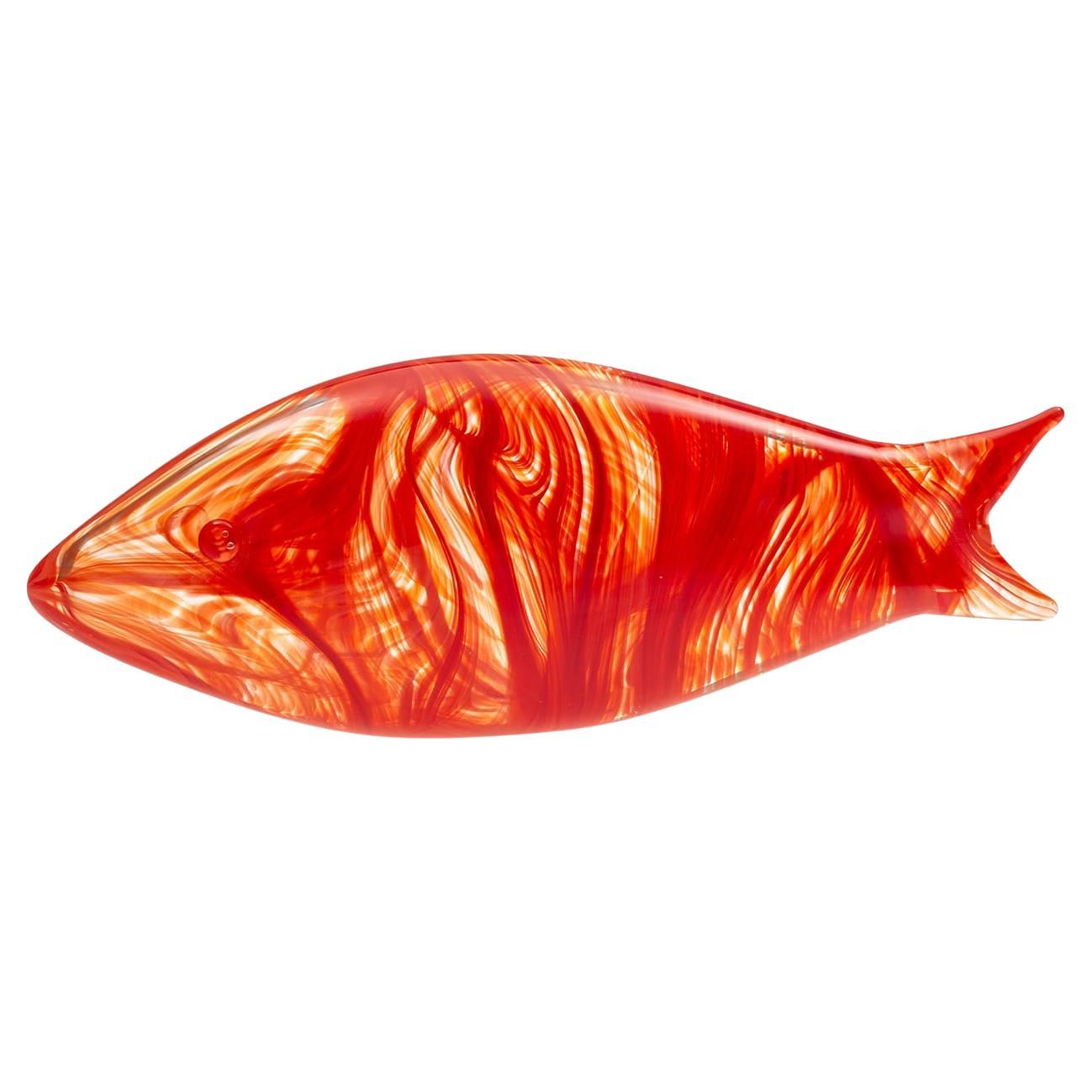 Casarialto Small Red Murano Glass Stylized Fish For Sale