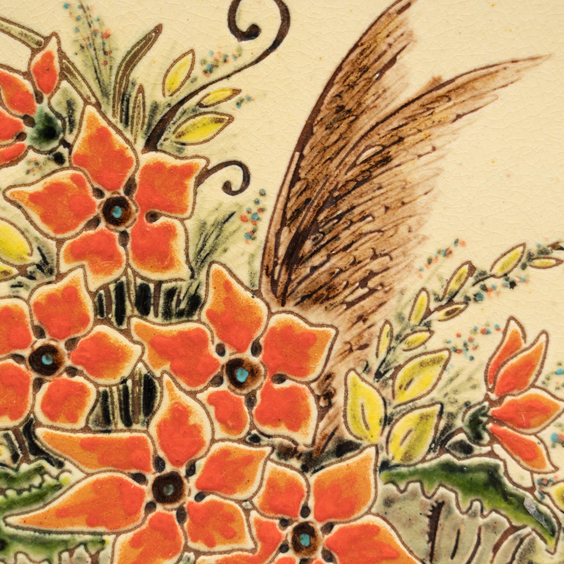 Mid-Century moderno Opera d'arte dipinta a mano in ceramica Casas, 1960 circa in vendita