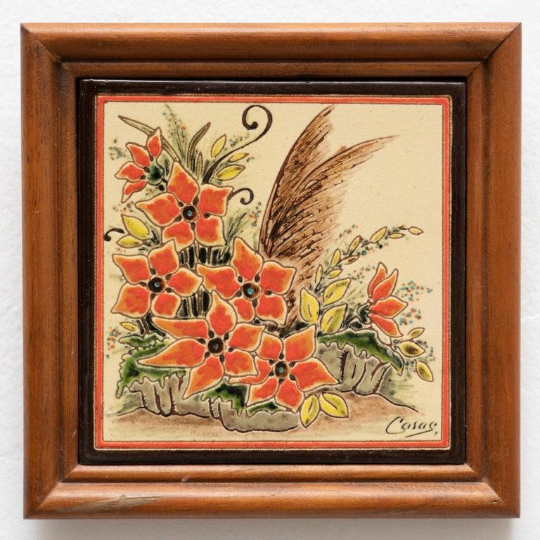 Ceramica Opera d'arte dipinta a mano in ceramica Casas, 1960 circa in vendita