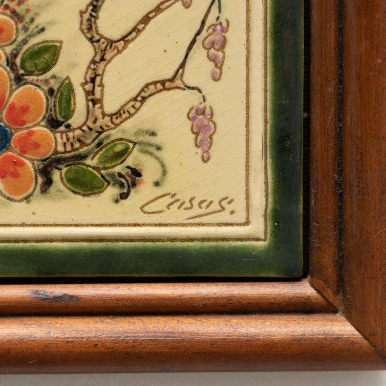 Casas Ceramic Hand Painted Artwork, circa 1960 For Sale 2