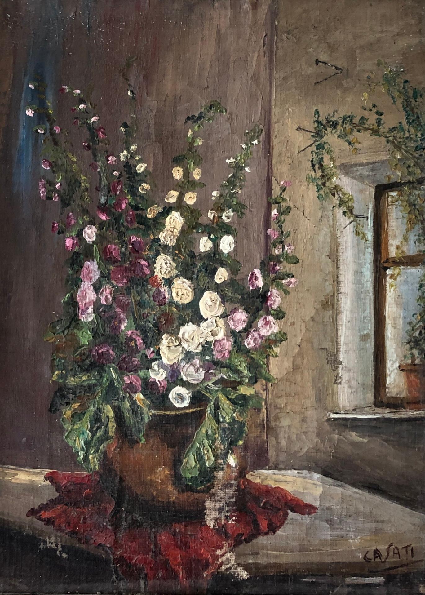 Casati Still-Life Painting - Bouquet of flowers in pot