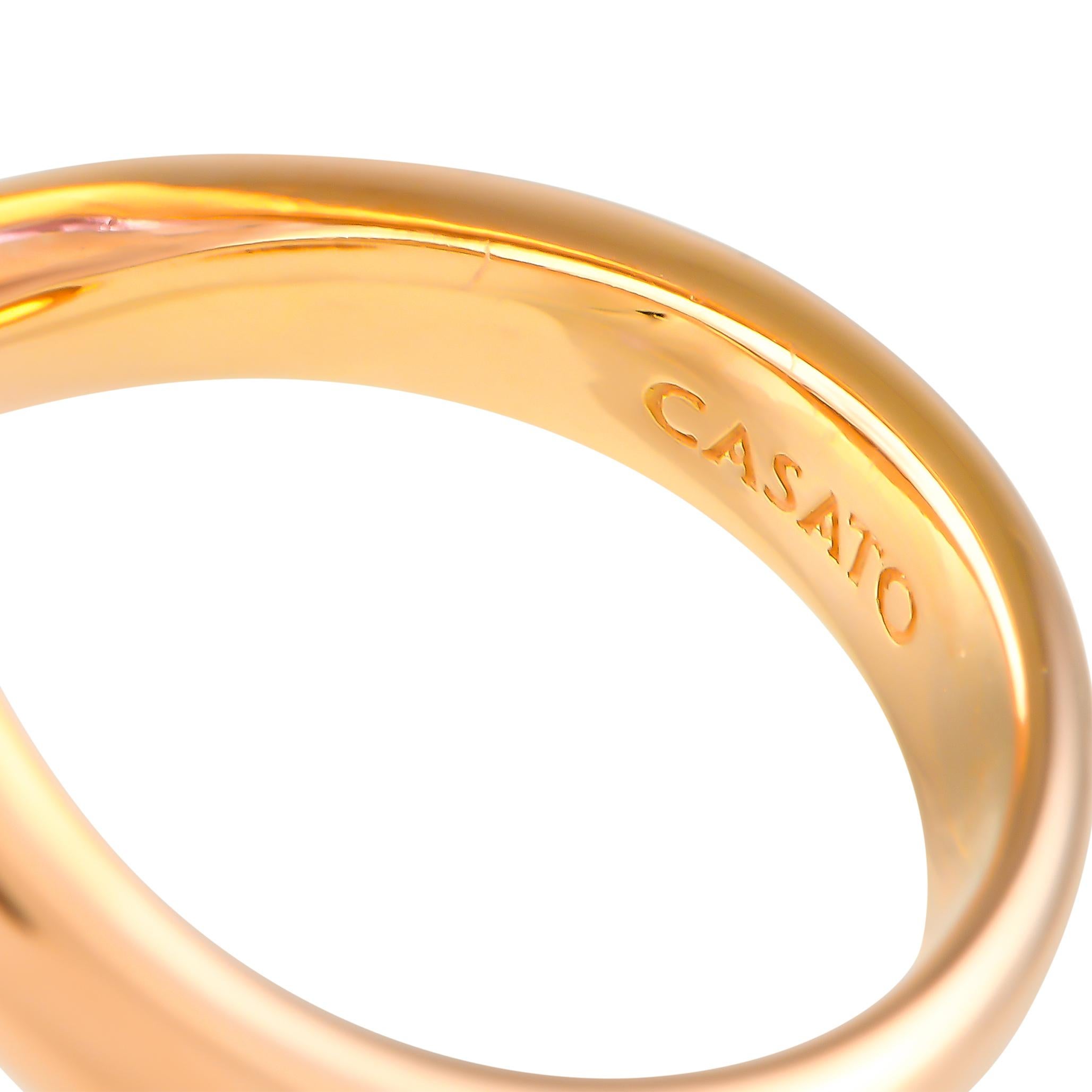 Casato 18K Rose Gold 0.78ct Diamond and Amethyst Ring In New Condition For Sale In Southampton, PA