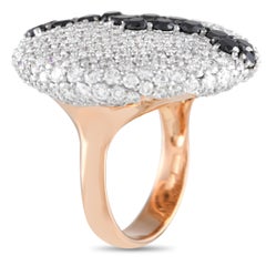 Casato 18K Rose Gold 7.02ct Black and White Diamond Cocktail Ring