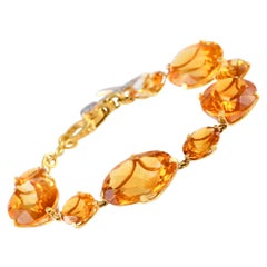 Casato 18K Yellow Gold 0.25ct Diamond and Citrine Charm Bracelet