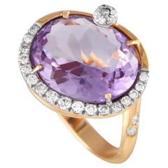 Anillo Casato de oro amarillo de 18 quilates con diamante y amatista de 0,32 ct