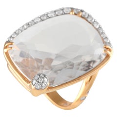 Casato Ring aus 18 Karat Gelbgold mit 0,35 Karat Diamant und Bergkristall