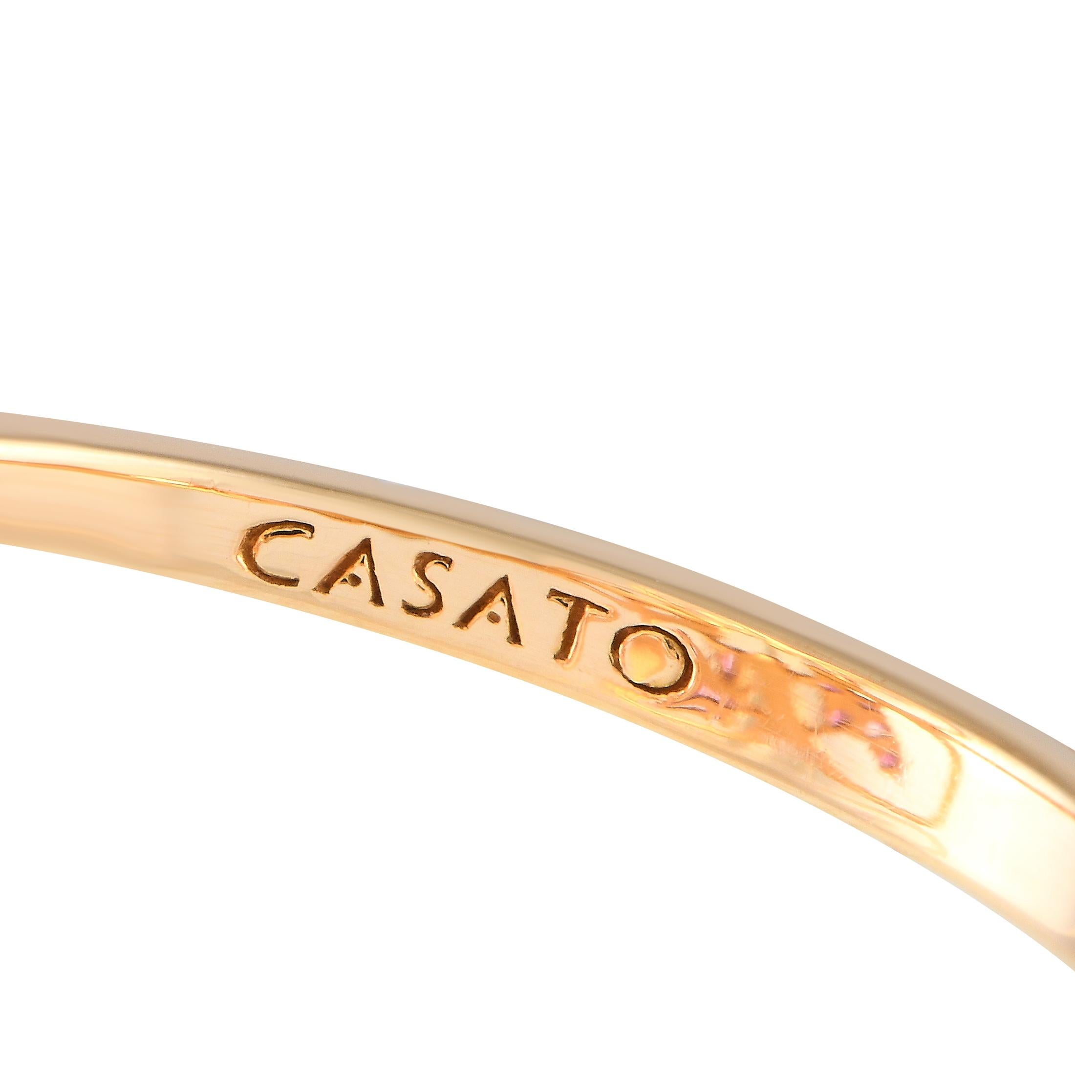 Casato 18K Yellow Gold 0.60ct Diamond and Sapphire Dainty Flower Ring In New Condition For Sale In Southampton, PA