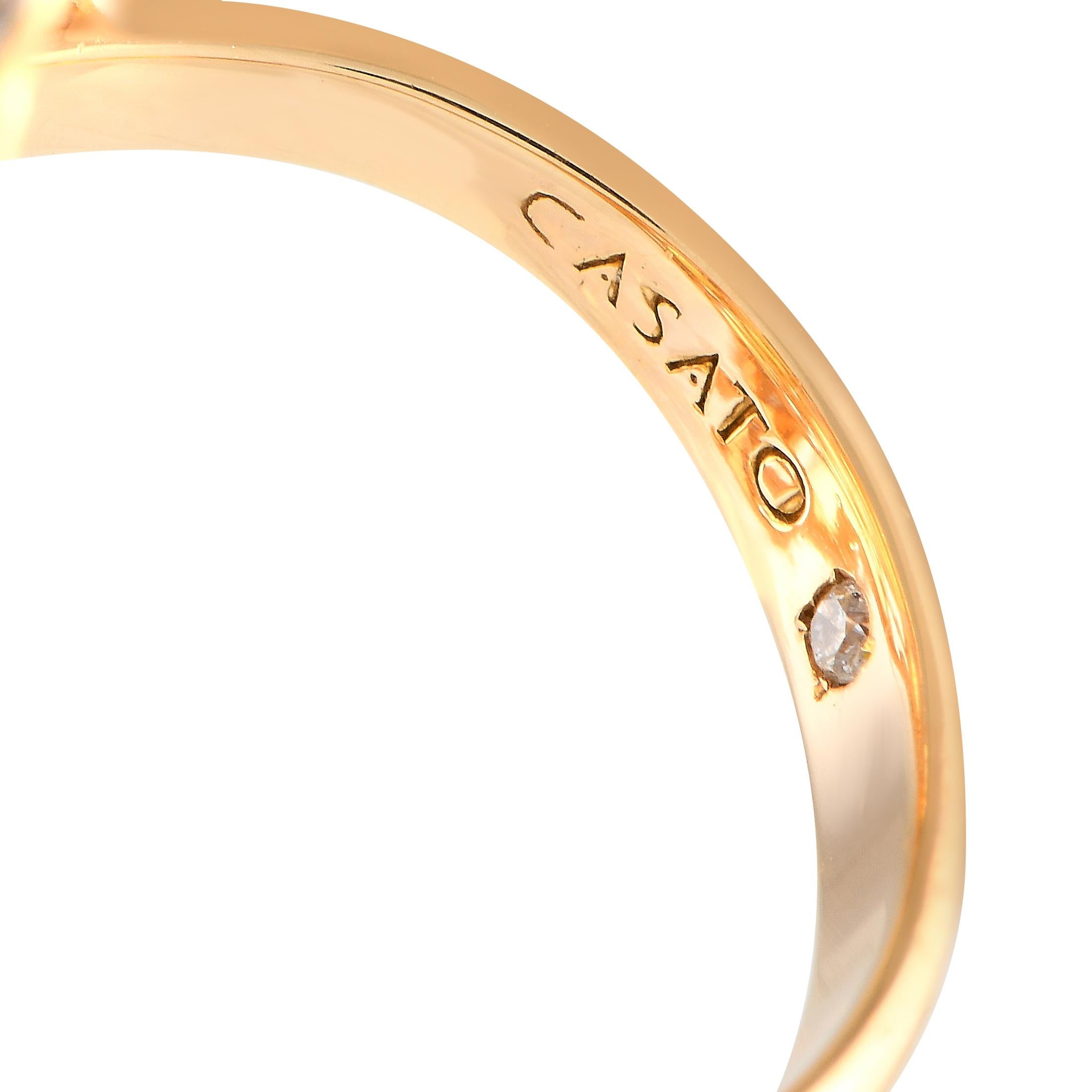 Casato 18K Yellow Gold 0.75ct Diamond and Yellow Sapphire Cocktail Ring In New Condition For Sale In Southampton, PA