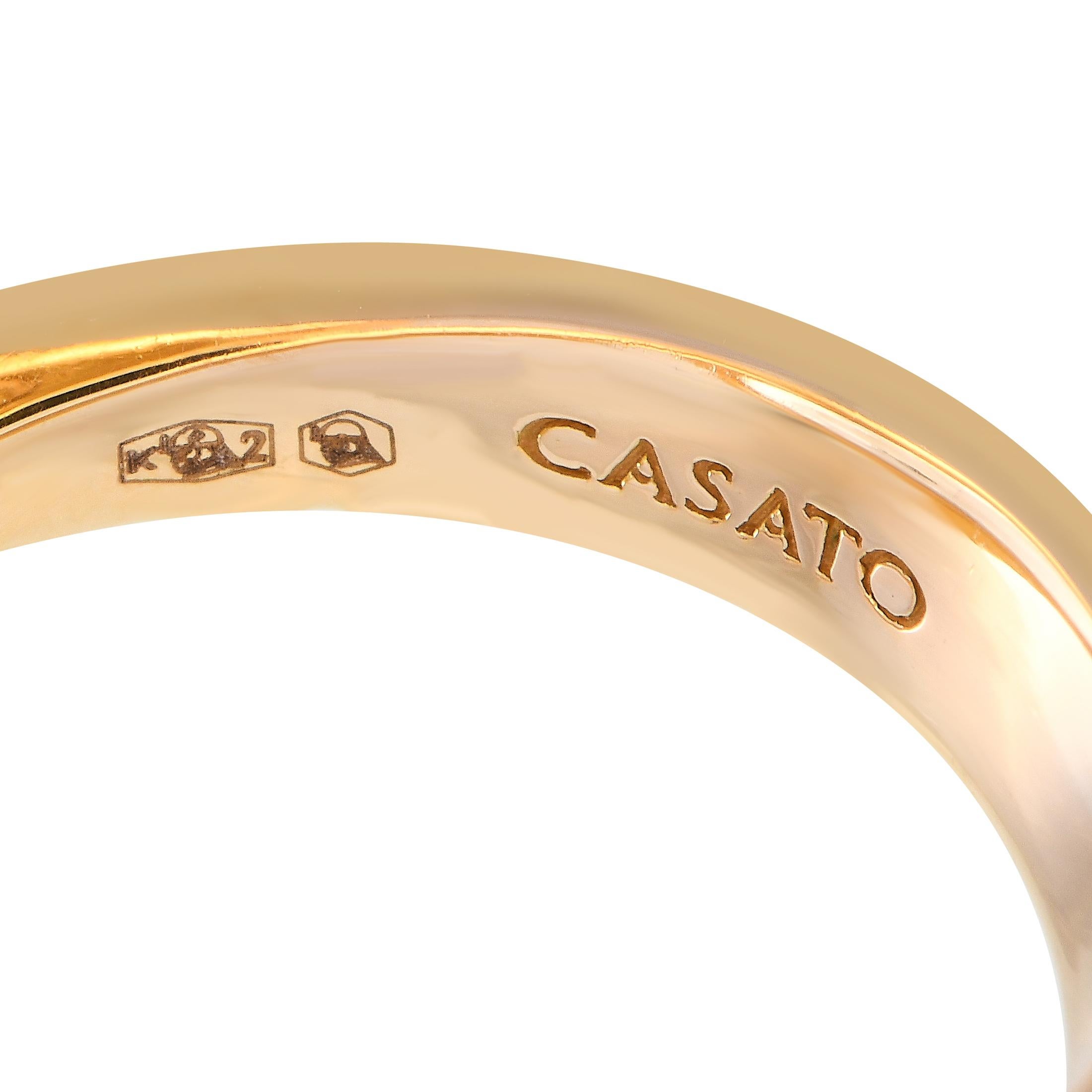 Casato 18K Yellow Gold 0.78ct Diamond and Amethyst Ring In New Condition In Southampton, PA