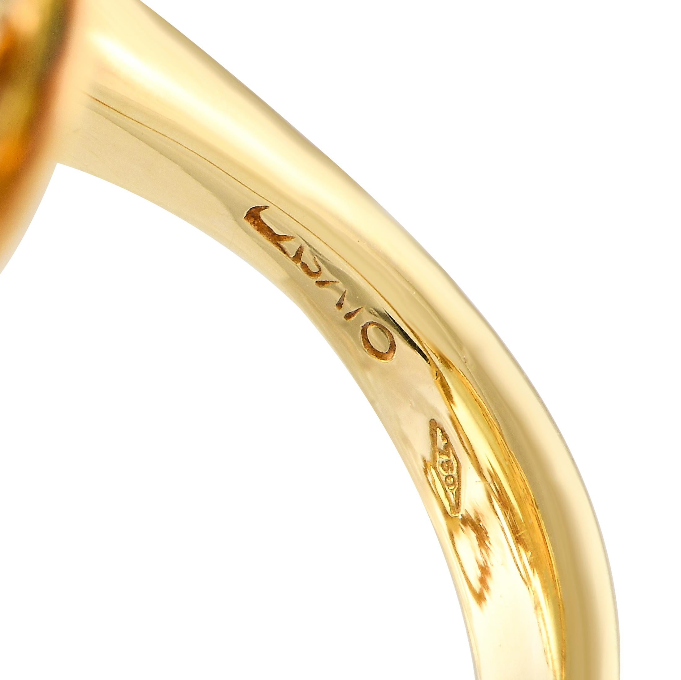 Casato 18K Yellow Gold 1.0ct Diamond and Lemon Quartz Ring In New Condition For Sale In Southampton, PA
