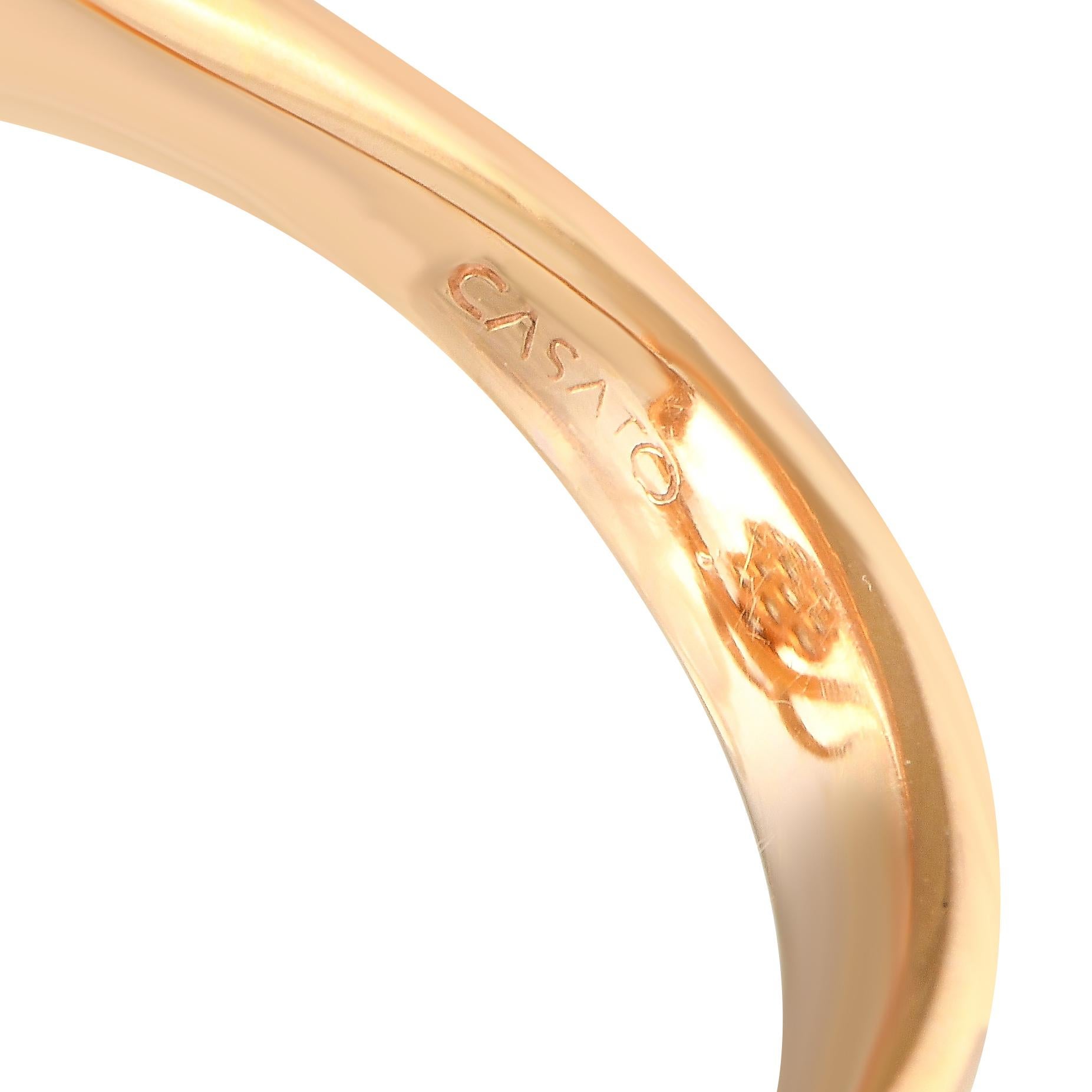 Casato 18K Yellow Gold 1.0ct Diamond and Rock Crystal Ring In New Condition In Southampton, PA