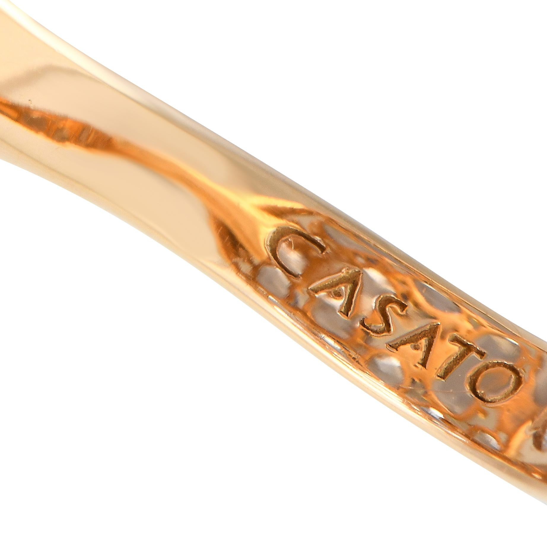 Casato 18K Yellow Gold 1.15ct Diamond and Sapphire Ring In New Condition For Sale In Southampton, PA