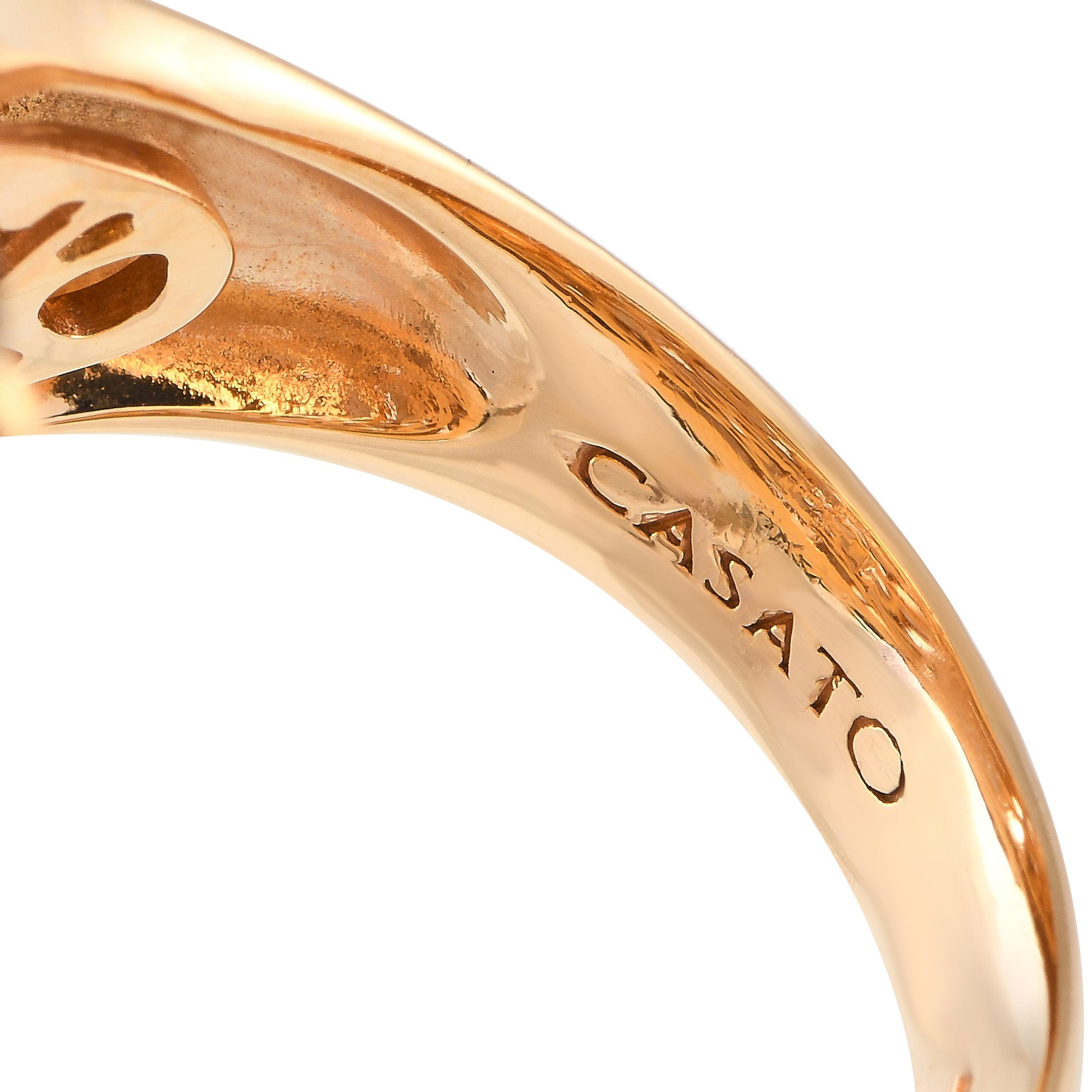 Casato 18K Yellow Gold 1.50ct Diamond and Smokey Quartz Cocktail Ring In New Condition In Southampton, PA