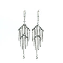 Boucles d'oreilles chandelier Casato en or blanc 18 carats, inspirées de l'art déco italien