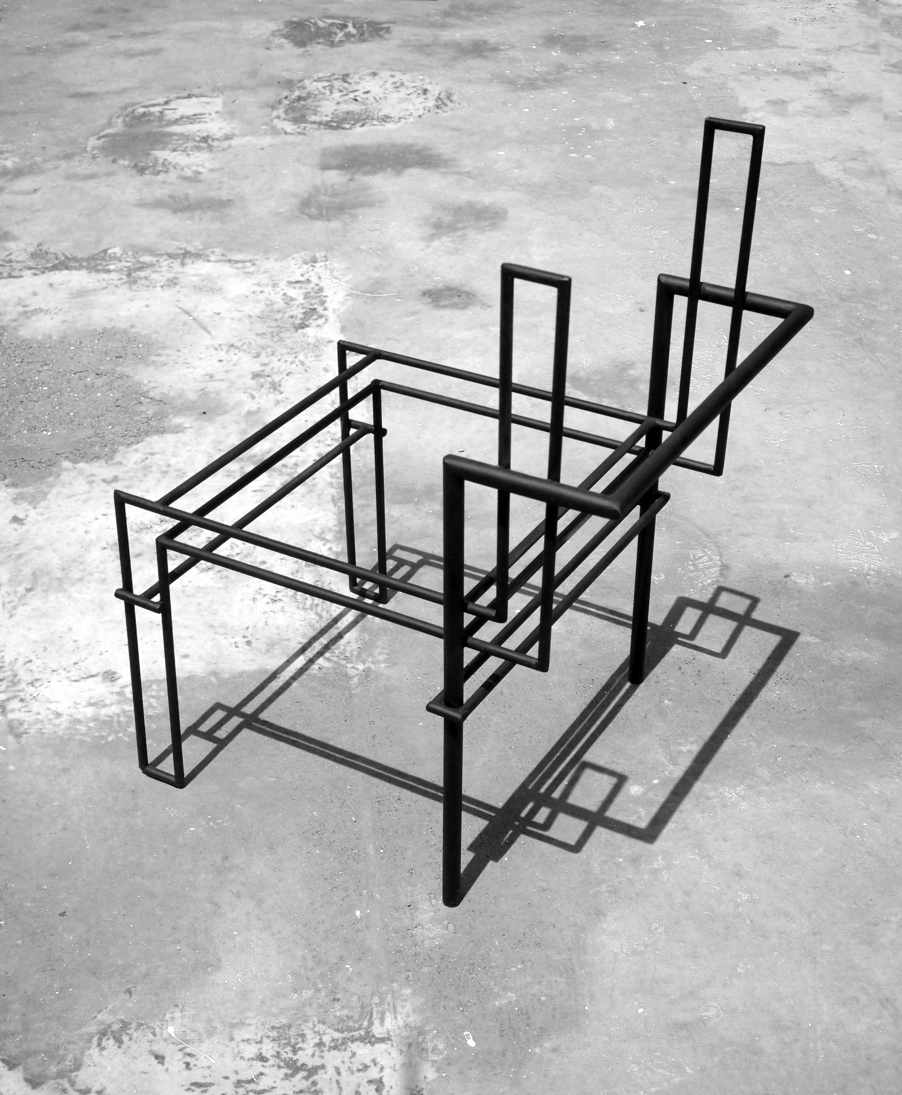 Postmoderne Chaise Casbah en métal noir par Nomade Atelier en vente