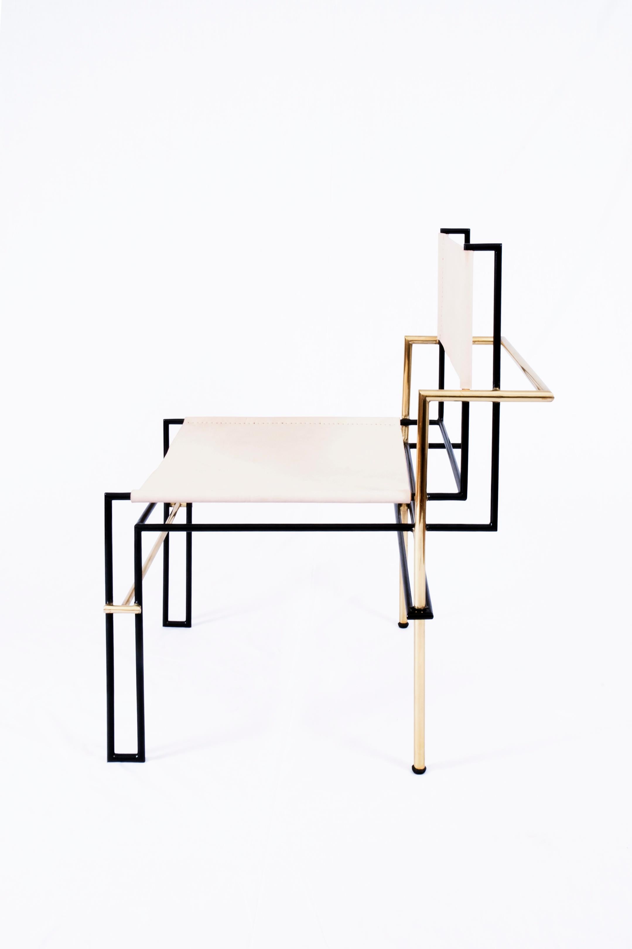 Post-Modern Casbah Brass Chair Black by Nomade Atelier For Sale