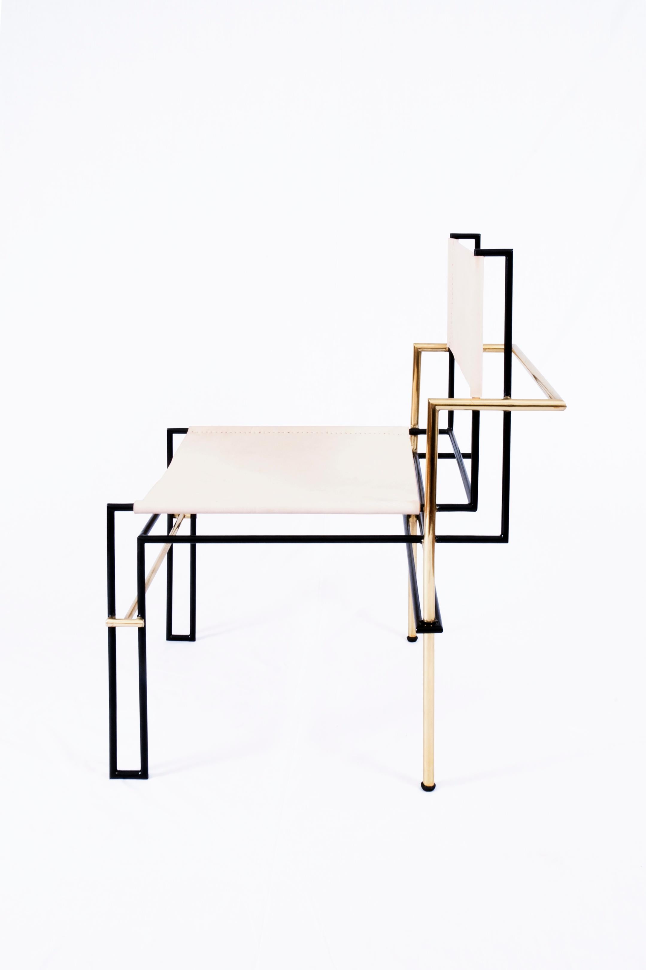 Post-Modern Casbah Brass Chair White by Nomade Atelier For Sale