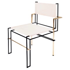 Casbah-Stuhl aus Messing, weiß von Nomade Atelier