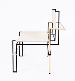 Casbah-Stuhl aus Messing und Vachetta-Leder von Nomade Atelier