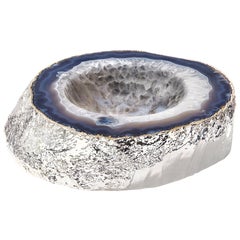 Casca Bowl in Natural Agate and Pure Silver by ANNA new york