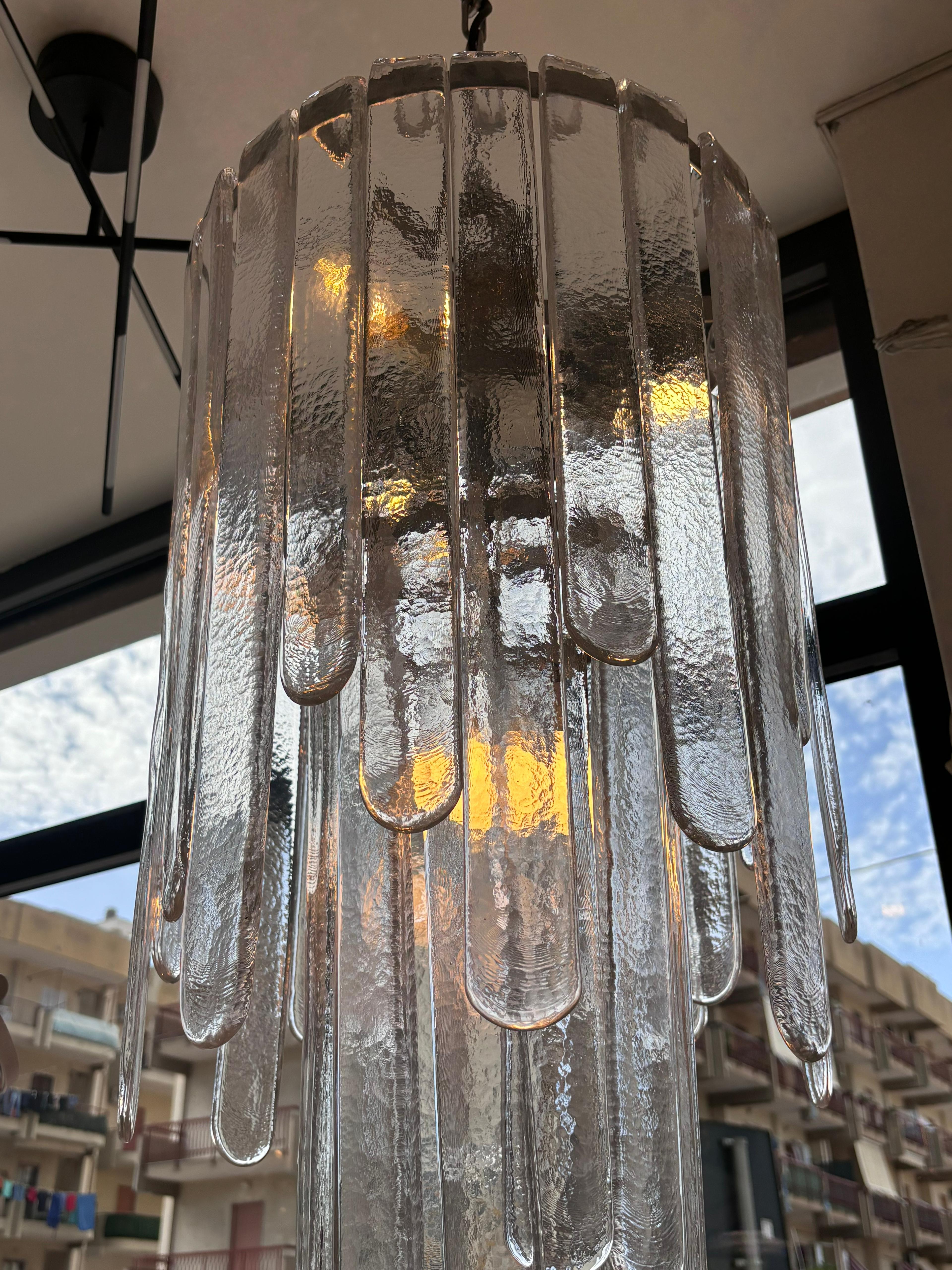 Late 20th Century Cascada Carlo Nason Mazzega Murano's Glass Chandelier 1970's