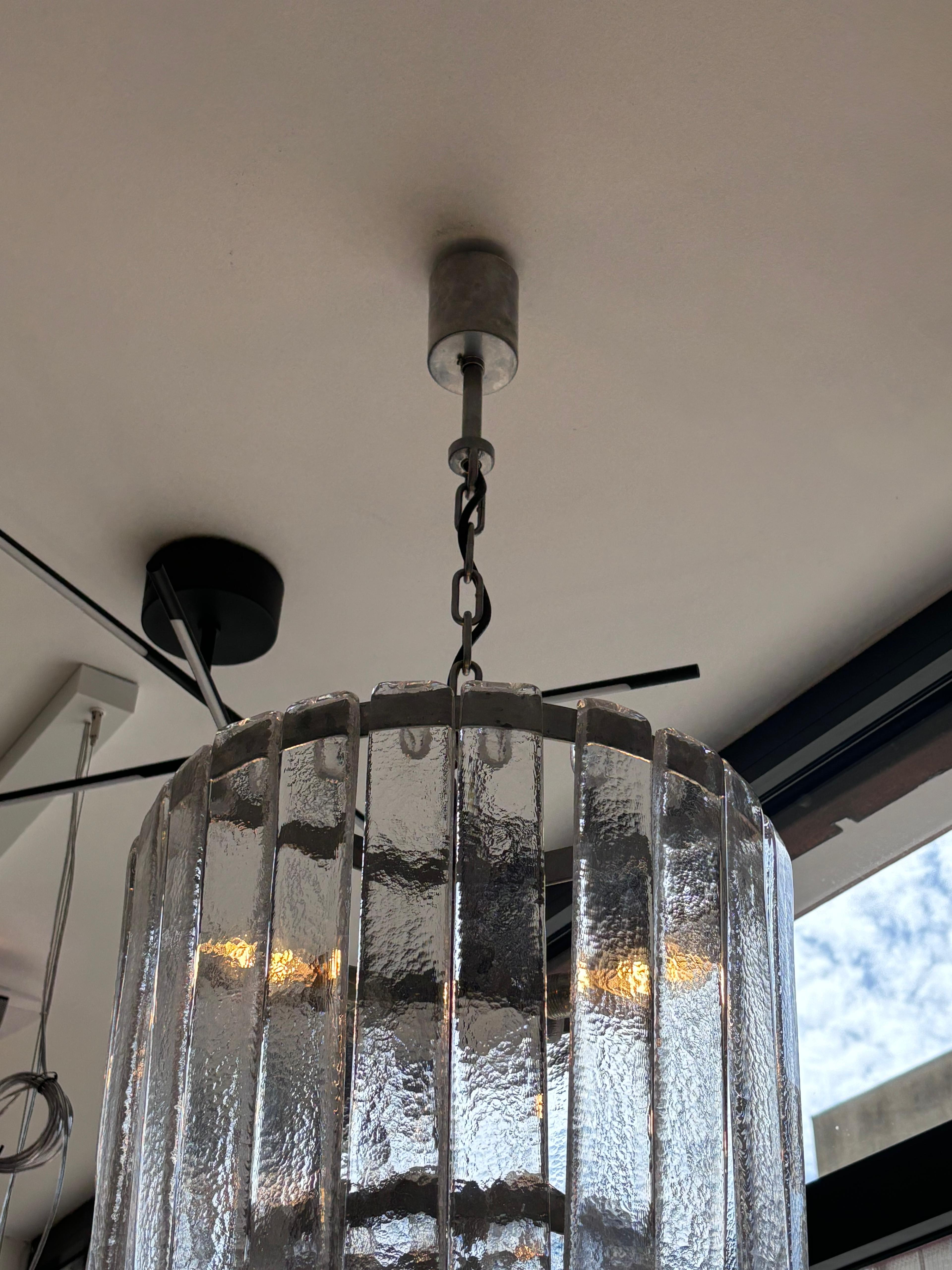Cascada Carlo Nason Mazzega Murano's Glass Chandelier 1970's 1