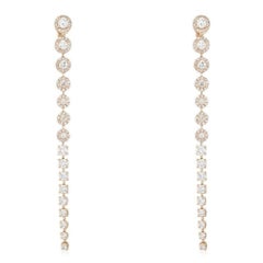 Cascade 14K (or 18k upon request) Gold Long Drop Diamond Earrings