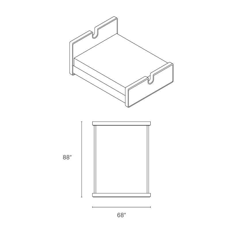 Cascade-Bett Queen (Gebleicht) im Angebot