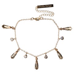 Cascade Champagne Glass Pendant Chain Bracelet in 14K Gold-Filled