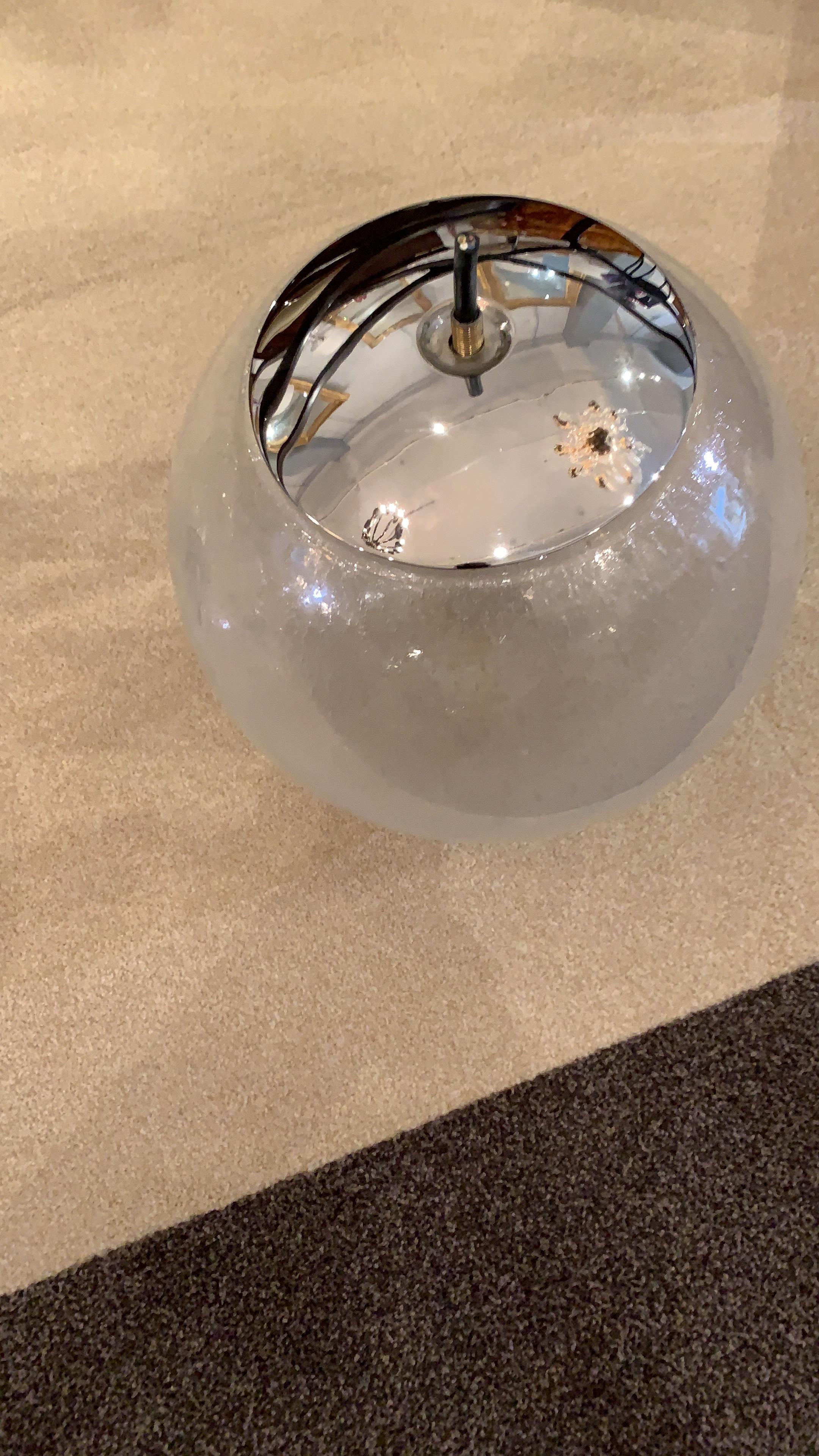 Polished Cascade Chandelier BubbleGlass glass balls Kalmar/Putzler, 1960, Vienna, Austria For Sale