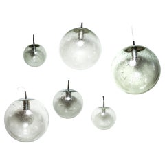 Cascade Chandelier BubbleGlass glass balls Kalmar/Putzler, 1960, Vienna, Austria